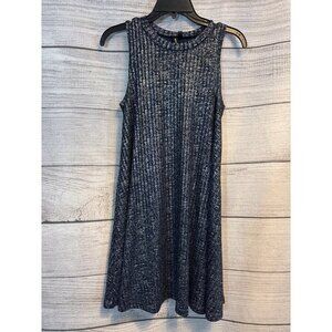 Want & Need Navy Shimmer Trapeze Mini Dress Size M